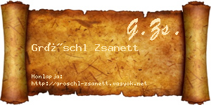 Gröschl Zsanett névjegykártya